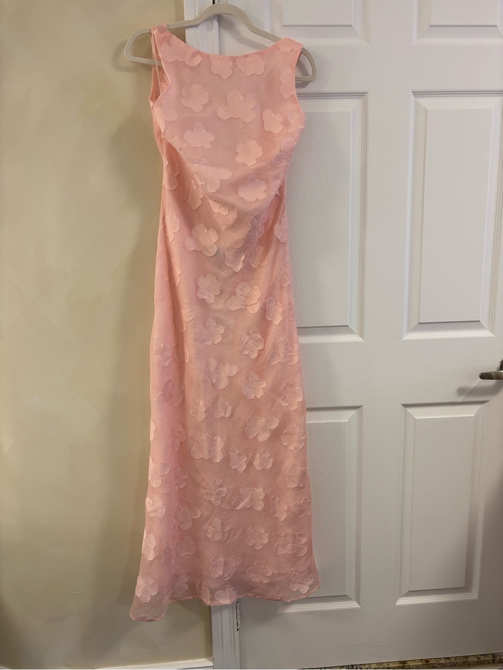 Hello Molly Pale Pink Sheer Floral Midi Dress